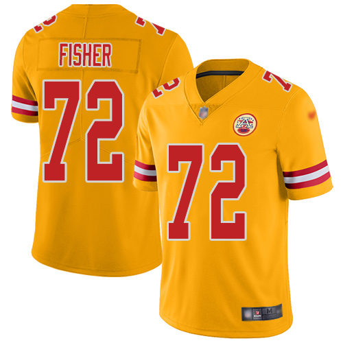 Youth Kansas City Chiefs 72 Fisher Eric Limited Gold Inverted Legend Football Nike NFL Jersey